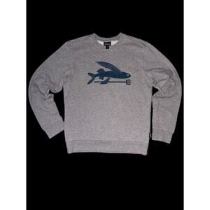 Patagonia Sweatshirt XS Gray Organic Cotton Flying Fish Midweight Crew NWOT